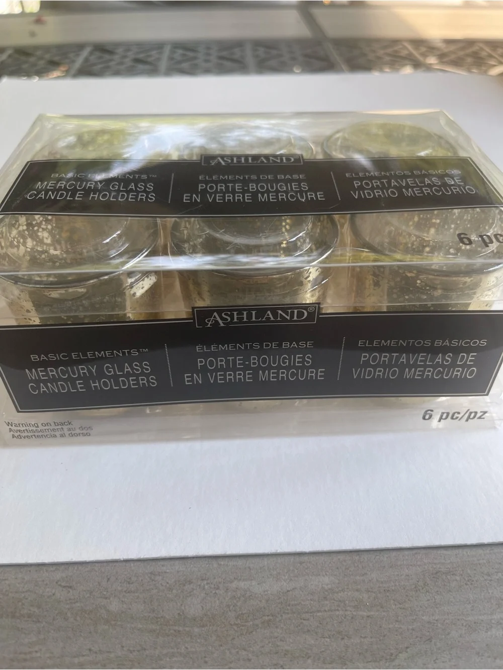 Ashland Gold Speckled Mercury Glass Candle Holders